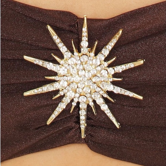 RONNY KOBO “DELREY” EMBELLISHED CATSUIT, SZ M CHESTNUT NWT! - Picture 7 of 10